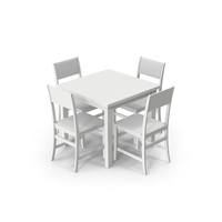 White Table With Chairs PNG & PSD Images
