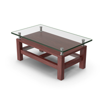 Dark Wood Glass Coffee Table PNG & PSD Images