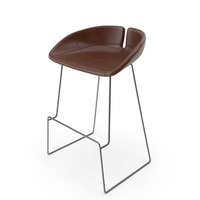 Leather Brown Fjord Stool PNG & PSD Images