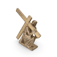 Christ Holding Cross Bronze PNG & PSD Images