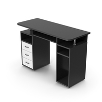 Computer Desk Black White PNG & PSD Images