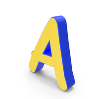 Letter A Yellow Blue PNG & PSD Images