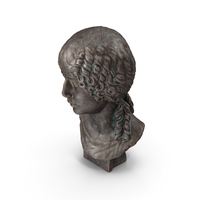 Girl Bust Bronze Outdoor PNG & PSD Images