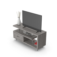 TV Stand With TV Gray PNG & PSD Images