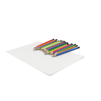 A4 Paper With Colored Pencils PNG & PSD Images