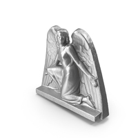 金属天使雕塑PNG和PSD图像