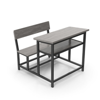 School Desk With Chair Gray PNG & PSD Images