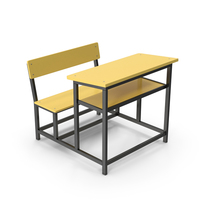 School Desk With Chair Yellow PNG & PSD Images