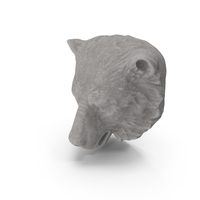 Bear Head Stone Sculpture PNG & PSD Images