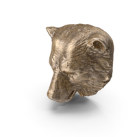 Bear Head Bronze Sculpture PNG & PSD Images
