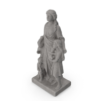 Woman with Kids Stone Statue PNG & PSD Images