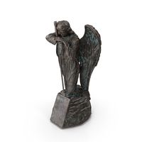 Angel on Rock with Sword Bronze Outdoor PNG & PSD Images