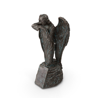 Angel on Rock Bronze Outdoor PNG & PSD Images
