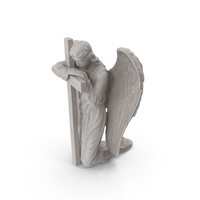 Angel on Knee with Cross PNG & PSD Images