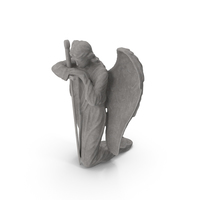 Angel on Knee with Sword Stone PNG & PSD Images