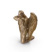 Bronze Angel on Knee PNG & PSD Images