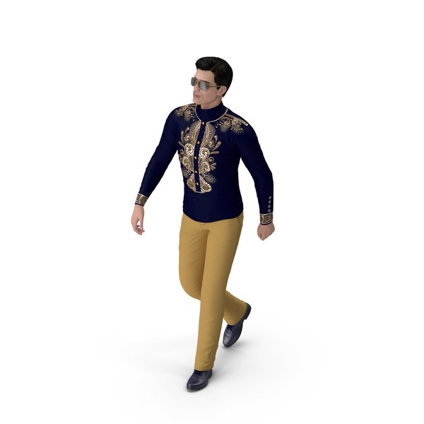 Asian Man Fashionable Style Walking Pose PNG & PSD Images