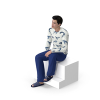 Asian Man Home Style Clothes Sitting Pose PNG & PSD Images