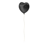 Single Heart Balloons Black PNG & PSD Images