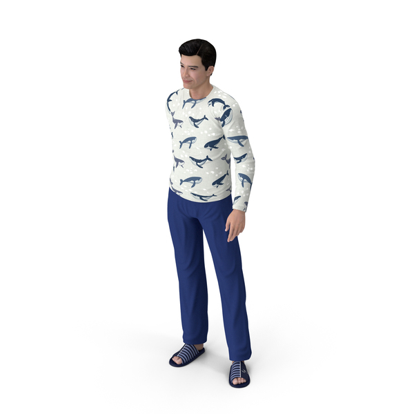 Asian Man Home Style Clothes Standing Pose PNG & PSD Images