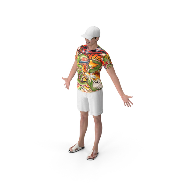 Asian Man Summer Outfits Smiling Pose PNG & PSD Images