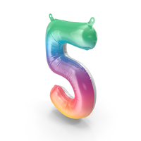 Balloon Numbers 5 Rainbow PNG & PSD Images