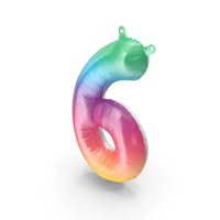 Balloon Numbers 6 Rainbow PNG & PSD Images