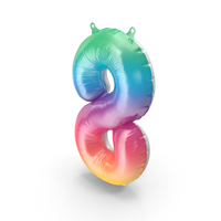 Balloon Numbers 8 Rainbow PNG & PSD Images