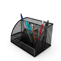 Black Organizer with Drawer and Pencil PNG & PSD Images