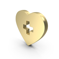 Gold Heart Medical Cross Logo PNG & PSD Images