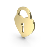 Gold Heart Unlock Logo PNG & PSD Images