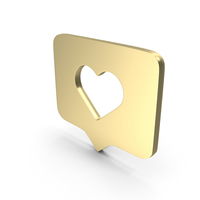 Gold Love Heart Instagram Chat Icon PNG & PSD Images