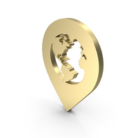 Gold Pin Location Map PNG & PSD Images