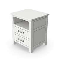 White Bedside Table PNG & PSD Images