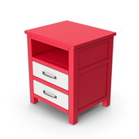 Bedside Table Red White PNG & PSD Images