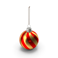 Golden Stripes Christmas Ball PNG & PSD Images