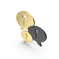 Question Mark Think Chat Gold Icon PNG & PSD Images
