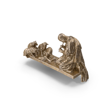 Shepherd with Sheeps Bronze PNG & PSD Images