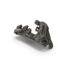 Shepherd with Sheeps Bronze Outdoor PNG & PSD Images