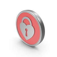 Heart Unlock Coin Logo Silver PNG & PSD Images