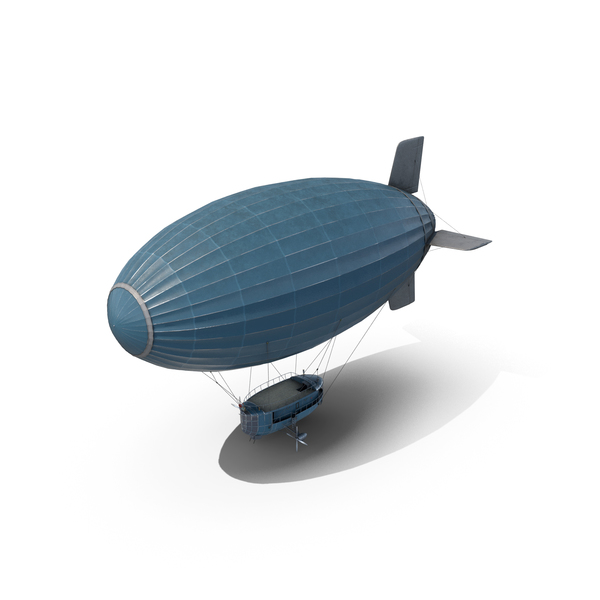 Fantasy Airship Blue PNG & PSD Images