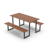 Picnic Table Dark Wood PNG & PSD Images
