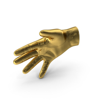 Leather Glove Right Gold 3 PNG & PSD Images