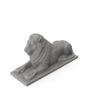 Lion Decor Stone Statue PNG & PSD Images