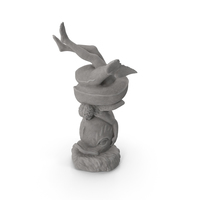Eros Riding Dolphin Stone Statue PNG & PSD Images