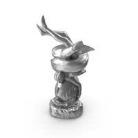 Eros Riding Dolphin Metal Statue PNG & PSD Images