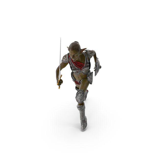 Female Goblin Pose Run PNG & PSD Images