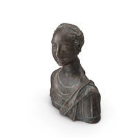 Young Woman Bronze Bust Outdoors PNG & PSD Images