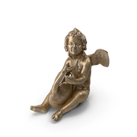 Cupid with Lyre Bronze PNG & PSD Images