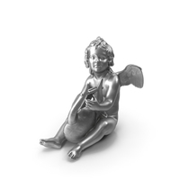 Cupid with Lyre Metal PNG & PSD Images